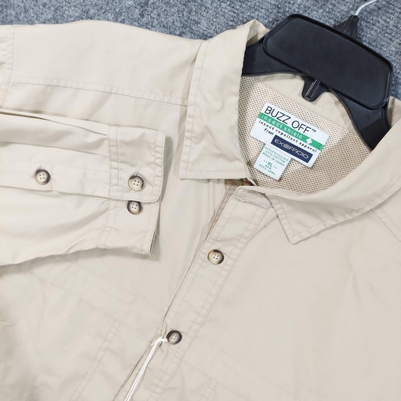 ExOfficio Shirt Mens XL Sand Buzz Off Insect Shield Vented Fishing Safari Hiking - Picture 1 of 11